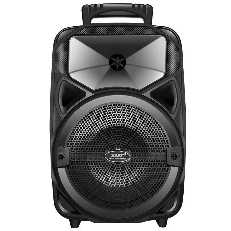 先科(SAST)A55 便携式广场舞音响 移动拉杆户外音响 大功率蓝牙音箱 8英寸手提式带无线麦克风扩音器