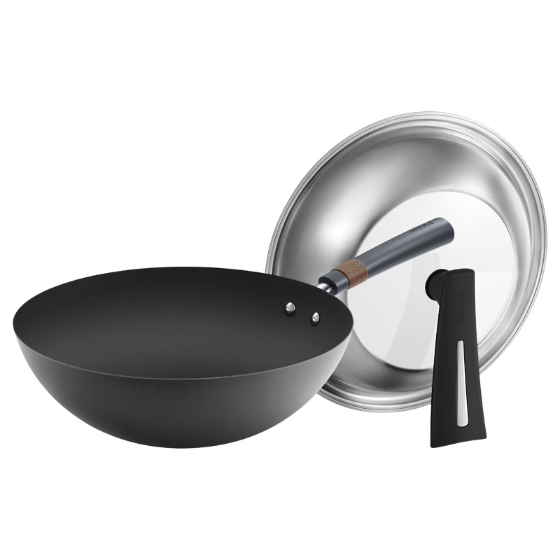 苏泊尔(SUPOR)炒锅铁锅无涂层炒菜锅有钛真不锈炒菜家用老式铁锅健康燃气灶适用 EC32AH01 送304铲