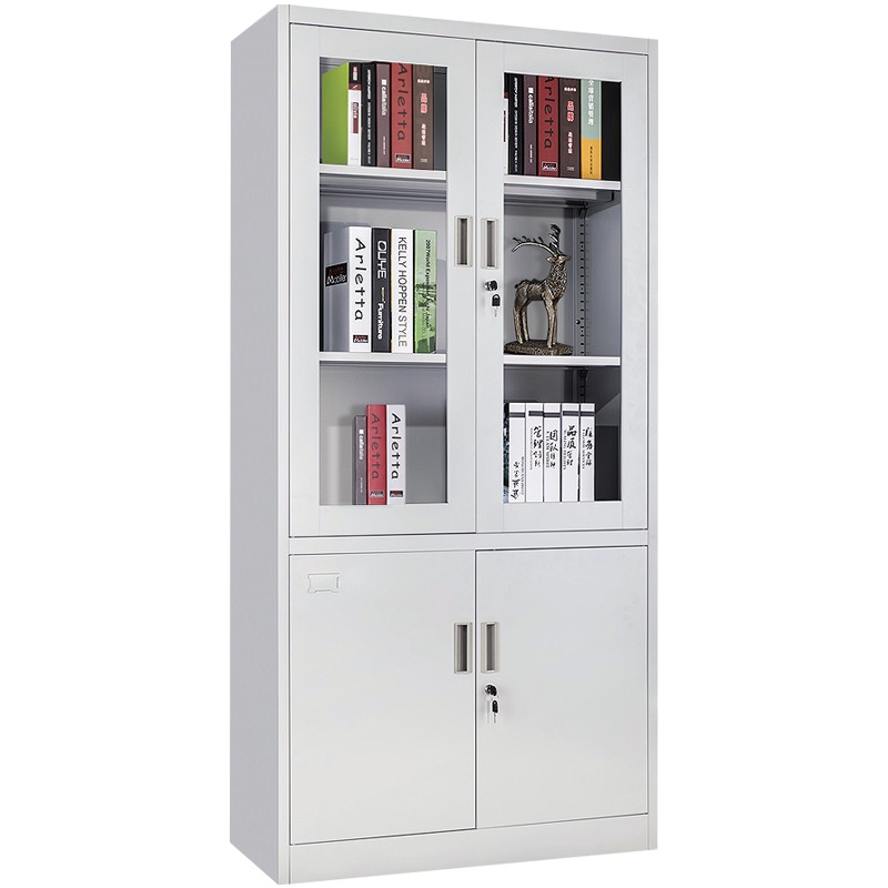 震海文件柜办公柜 大器械档案资料柜灰白色 钢制加厚办公室财务会计柜带锁铁皮柜子