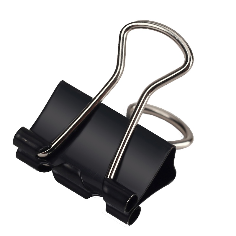 得力(deli)8566简装黑色长尾票夹金属办公文件夹燕尾夹子15mm 60只装/筒 2筒