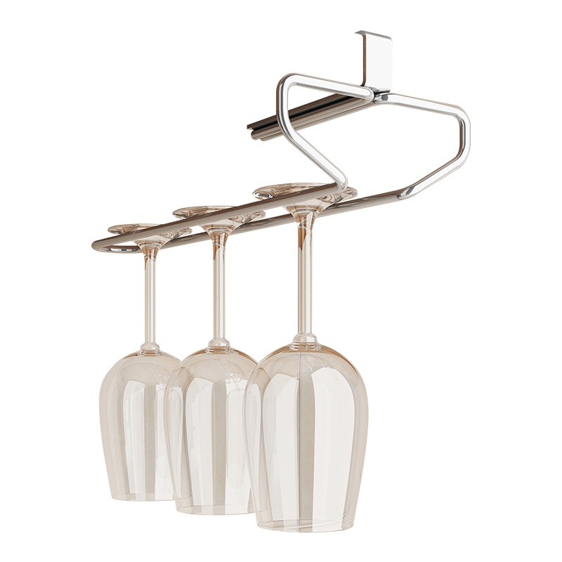 四季沐歌厨房置物架杯架倒挂高脚杯家用收纳摆件304不锈钢免打孔简约创意个性收纳