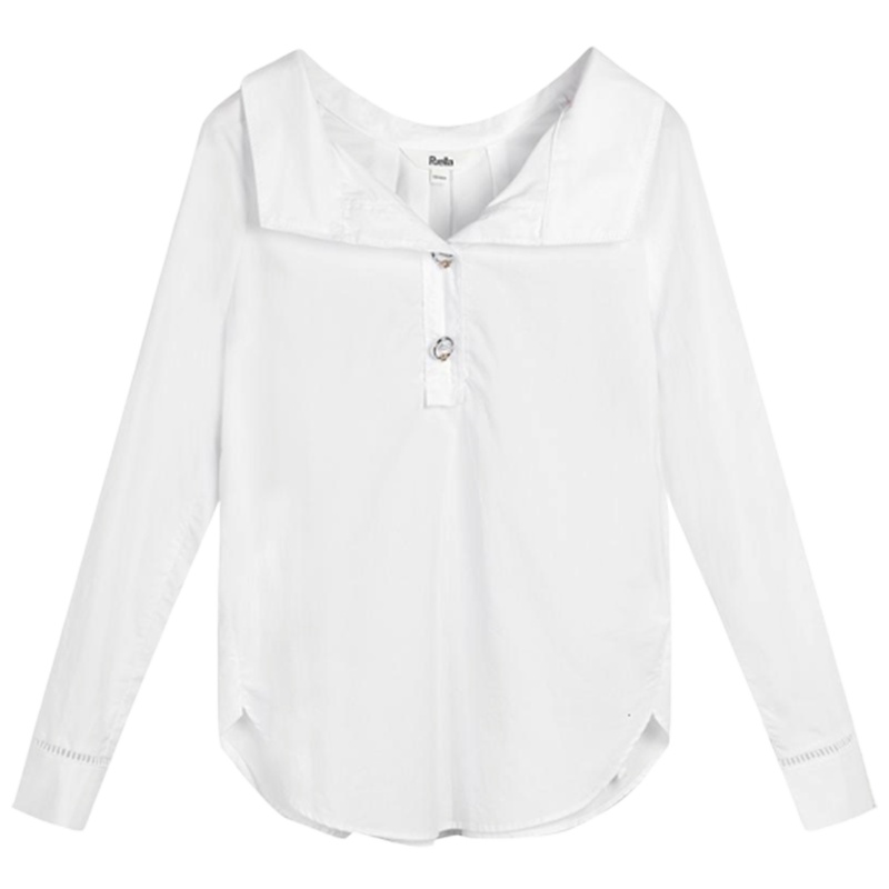 【专柜同款】白色衬衫女2019春新款韩版学生百搭设计感小众长袖小清新衬衣秋冬20011636