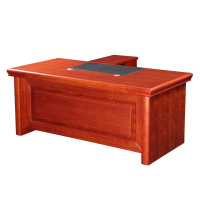 现代中式油漆办公桌班台 1.6米办公桌带侧柜写字台 油漆办公桌