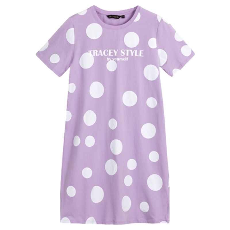 【专柜同款】拉夏贝尔夏款连衣裙温柔仙女波点韩版休闲冷淡风小清新短袖T裙子10018462