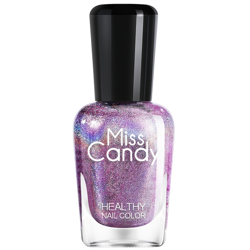 Miss Candy健康甲油环保可撕可剥指甲油暖色优雅温柔镭射系列 夜露镭射浅紫NL028