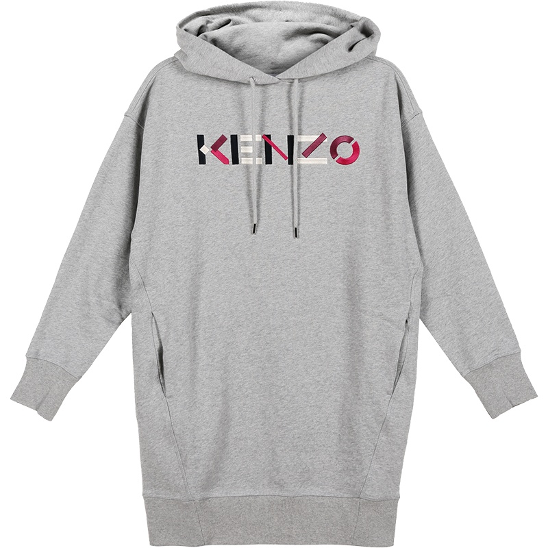 Kenzo 高田贤三 女士 棉质加绒款连帽长袖卫衣裙连衣裙 FA6 2RO772 4MO