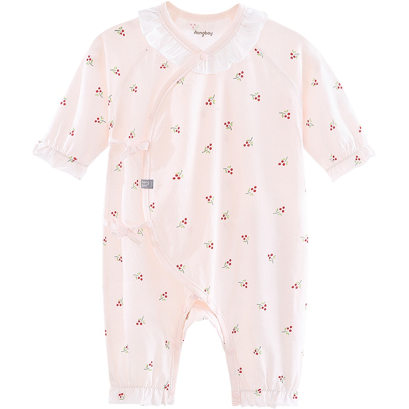 Aengbay初生宝宝绑带连体衣新生儿衣服婴儿和尚服哈衣夏
