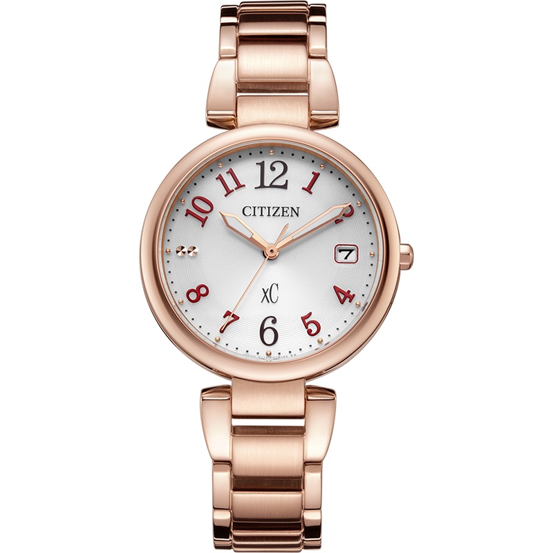 西铁城 CITIZEN 光动能xC系列樱花粉不锈钢钢表带商务时尚女表EO1194-53A