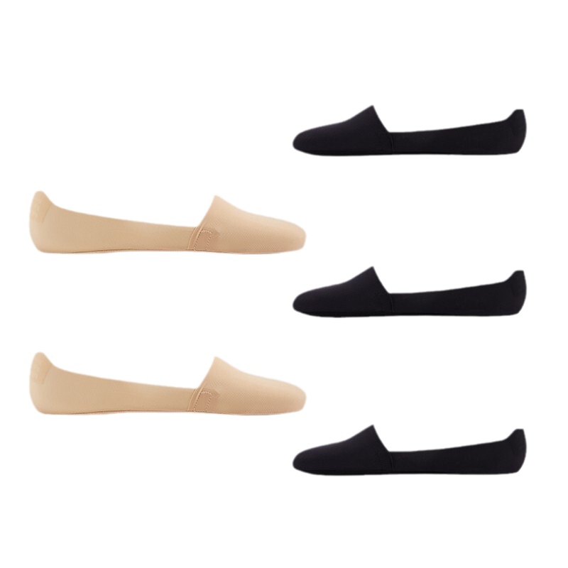 猫人女士袜子女纯色短袜春夏女士方口任意剪隐形低帮袜船袜5双装女棉袜