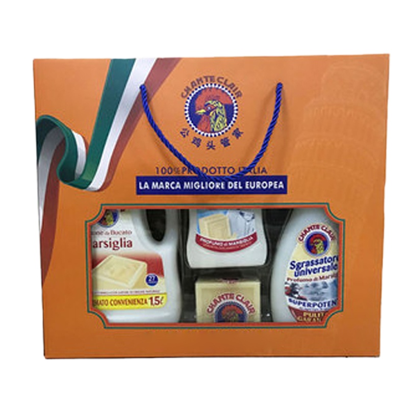 大公鸡头送礼套装 白麝香洗衣液 洗洁精 多功能油污净 马赛洗衣皂