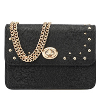 蔻驰coach女包奢侈品单肩包2019新款学院风真皮小方包链条女斜挎包