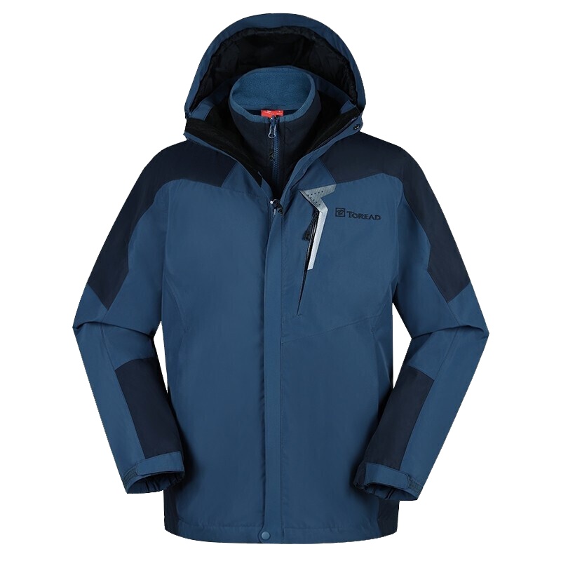 探路者（TOREAD）户外运动男女套绒三合一保暖防泼水两件套冲锋衣KAWG91103/92104