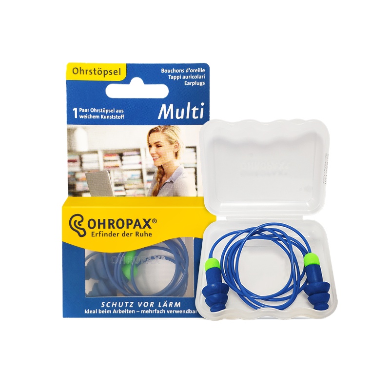 德国ohropax硅胶带线隔音通用型耳塞防噪音睡眠超强学生防吵降噪