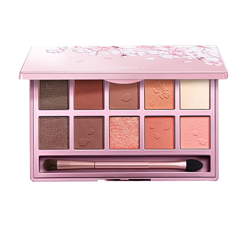 卡姿兰(CARSLAN) 柔幻星纱十色眼影盘01#阳光蜜樱12g (樱花限定版 服帖显色 )