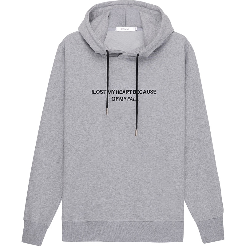 HODO红豆男装 男士卫衣 秋季时尚简约字母舒适连帽套头运动卫衣男