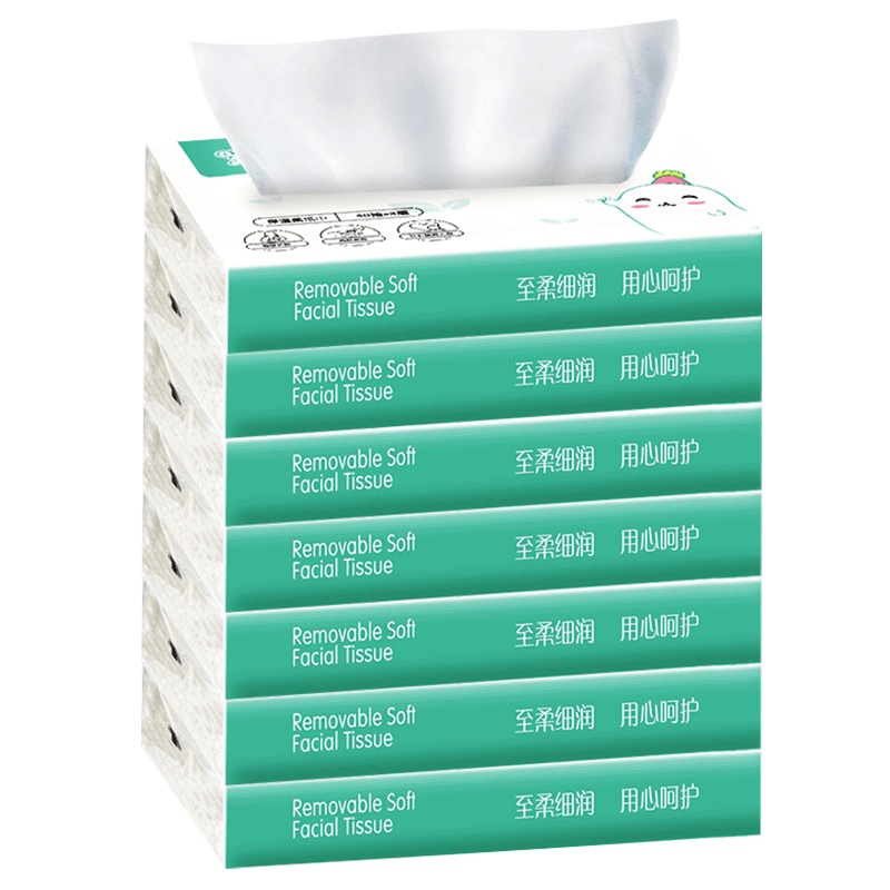 益初保湿柔纸巾40抽*7包宝宝抽纸婴儿柔纸巾新生儿云柔巾