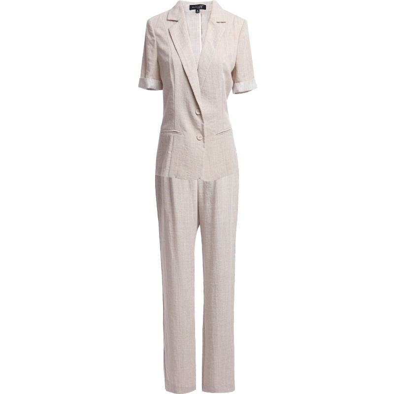 欧昵雪夏季气质短袖西服外套+西装九分裤休闲时尚套装女