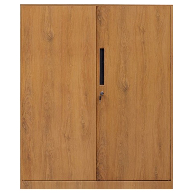 创世人 办公家具文件柜黄木纹转印铁皮柜钢质办公柜档案柜资料柜铁皮柜矮柜