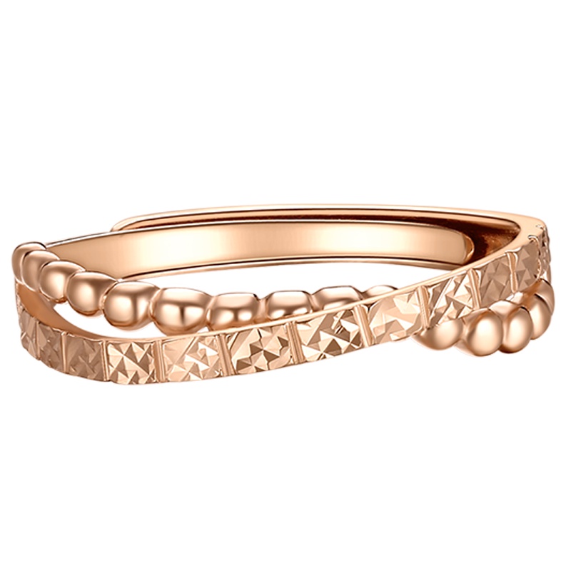 金一 18玫瑰金新款玫瑰金素圈简爱女士戒指送女友 (定价)CEA006