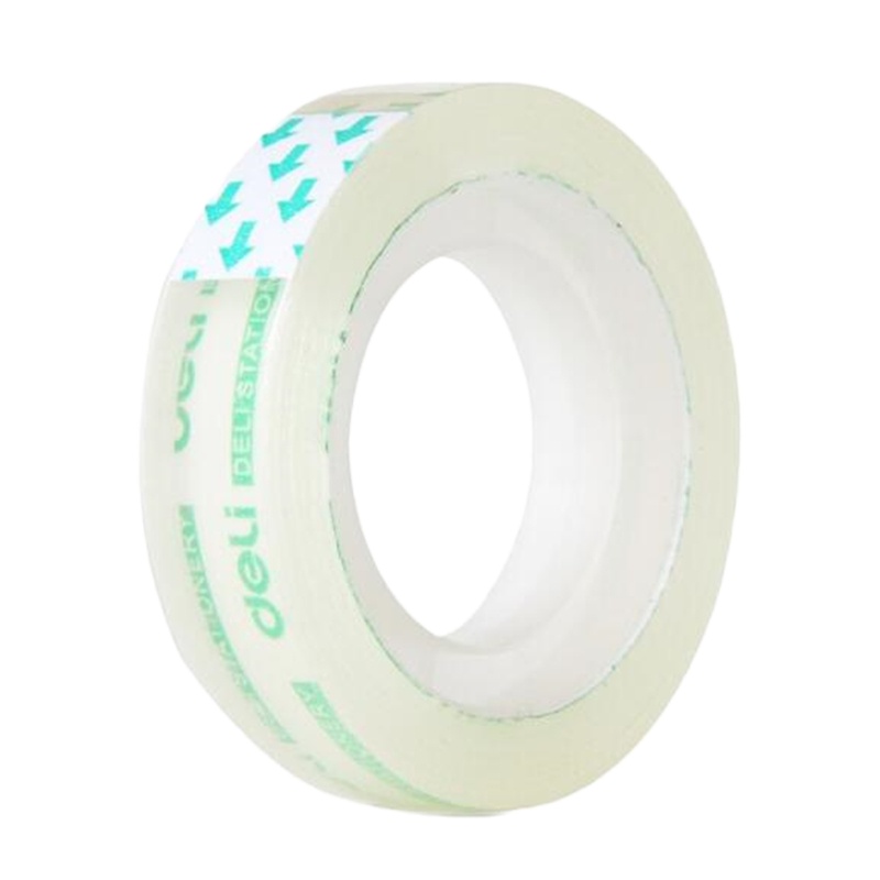 得力(deli)透明高粘易撕文具胶带 12mm*18m 6卷/筒装 30029