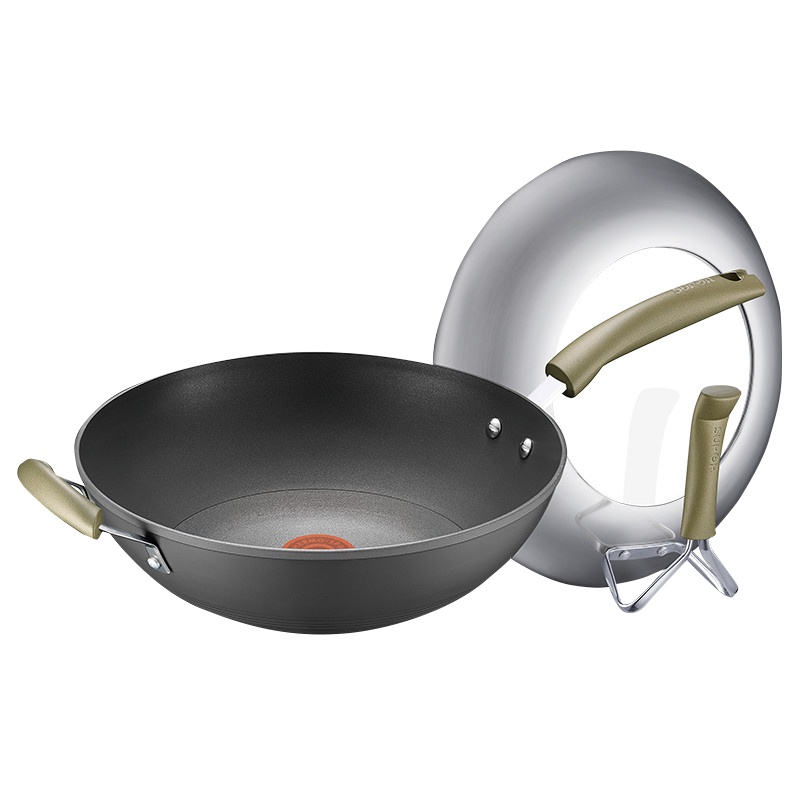 苏泊尔(SUPOR)火红点钛耐磨炒锅不粘锅无油烟炒菜锅无烟锅可立盖 燃气煤气明火电磁炉通用 32cm PC32H7