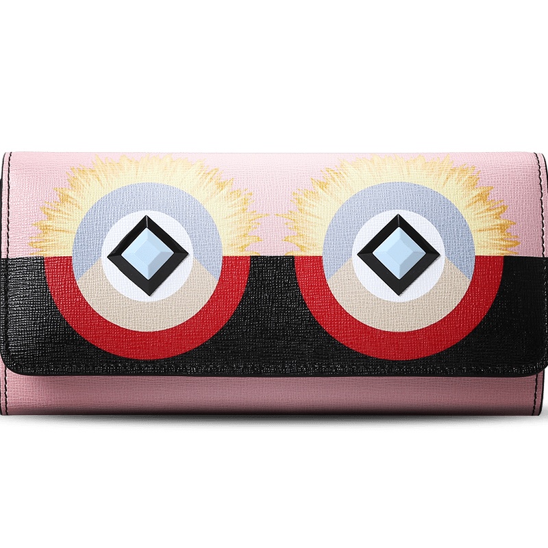 FENDI/芬迪 女钱包小怪兽铆钉长款翻盖钱夹 8M0251