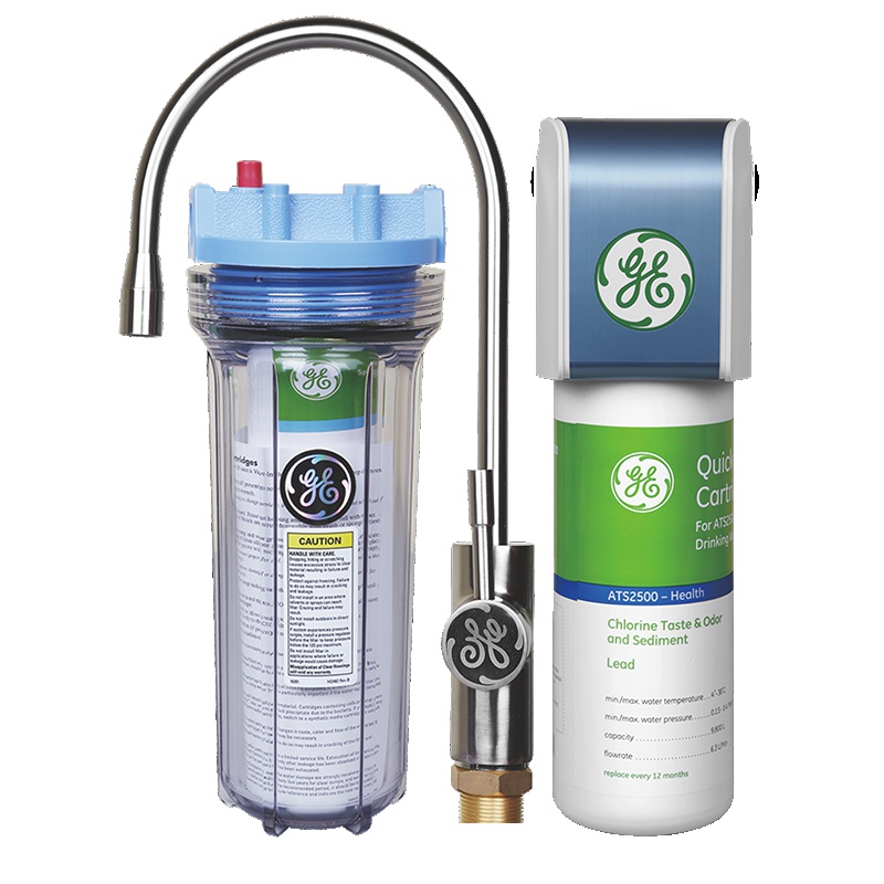 [多倍流量]美国通用(GE)超滤机净水器ATS2500 家用厨下式 不插电 抖音同款直饮水净水机 厨房自来水前置过滤器