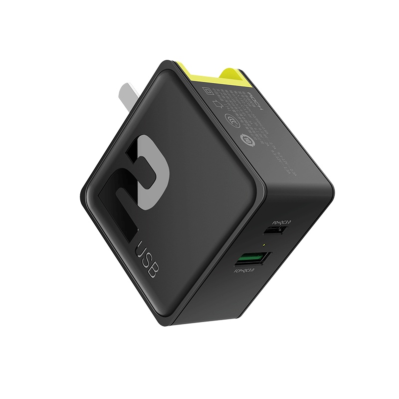 洛克(ROCK)PD苹果X充电器头PD快充 通用多口快速充电 36W总输出 3A快充 支持苹果安卓多种机型