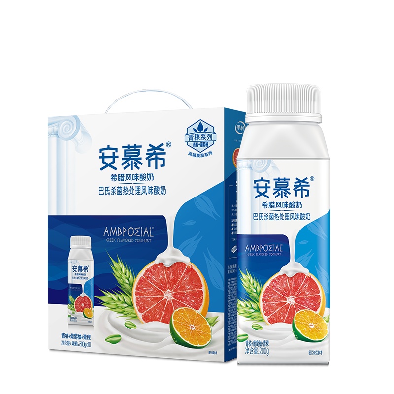安慕希高端颗粒系列希腊风味酸奶(青桔葡萄柚+青稞)味200x10
