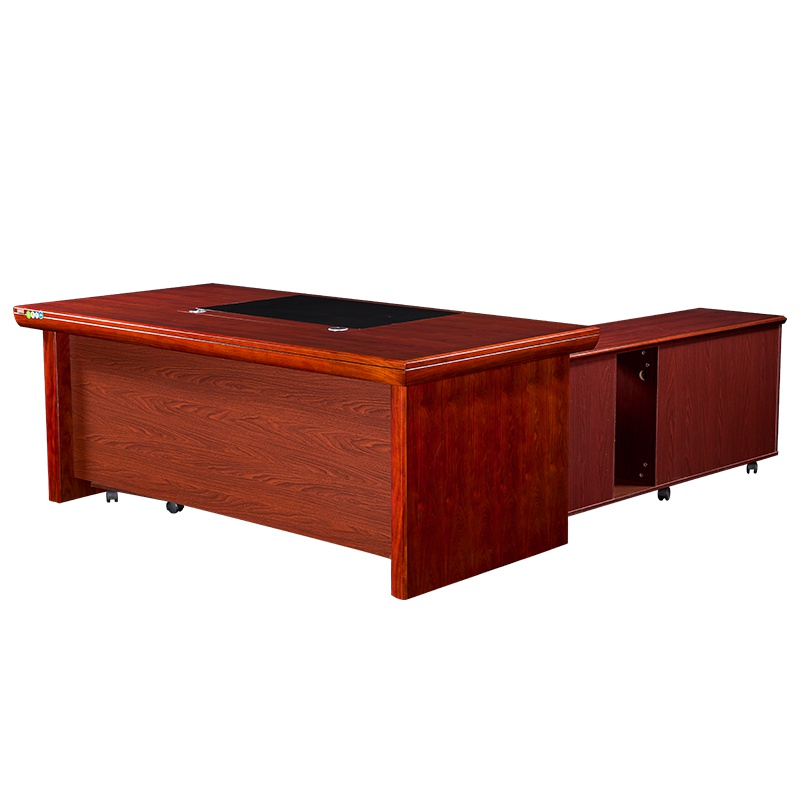 [红心家居]办公家具2米老板桌大班台办公桌油漆实木贴皮经理桌