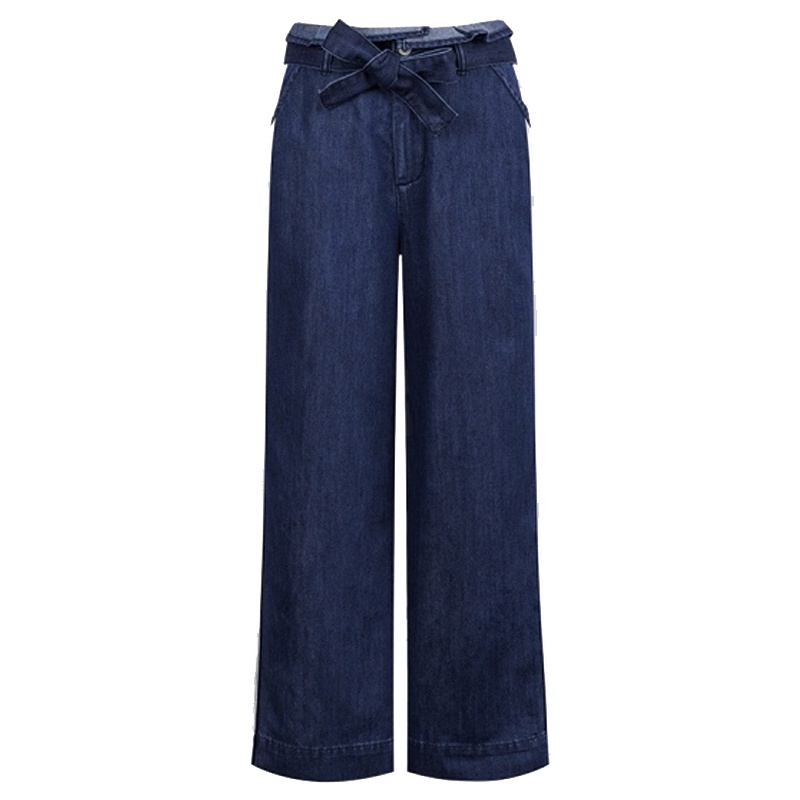【专柜同款】Puella牛仔高腰阔腿裤女夏新款韩版时尚显瘦原宿风宽松直筒长裤子