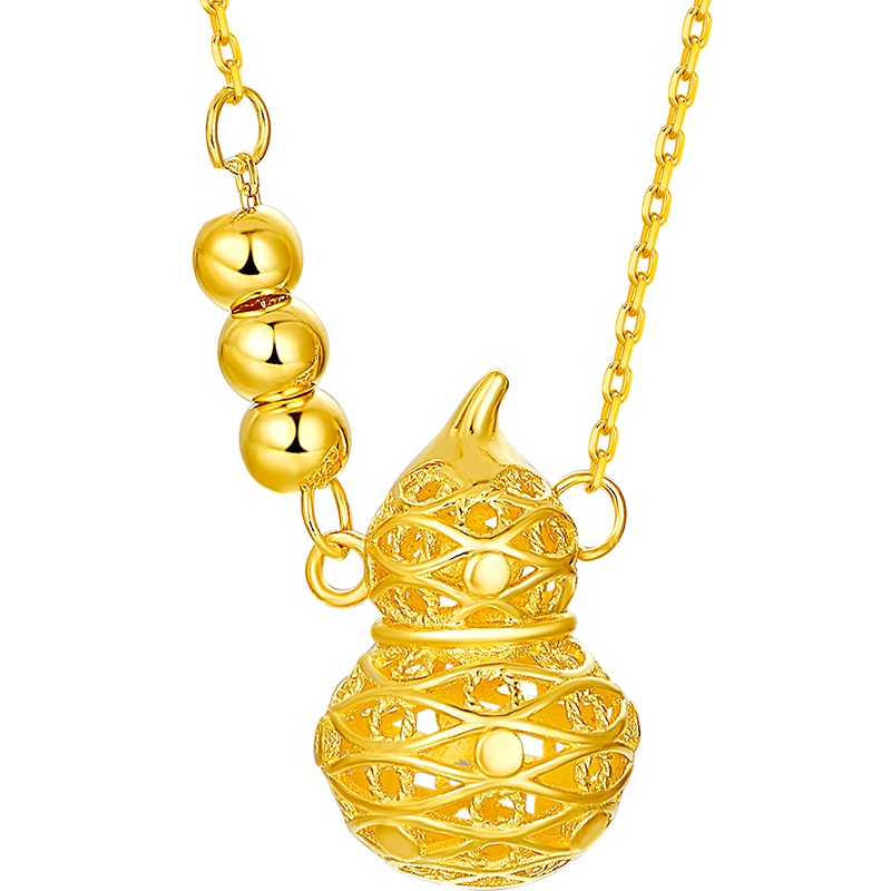 兆亮珠宝 黄金吊坠女士 葫芦吊坠5G系列黄金足金项链福禄双全生日999纯金黄金项链吊坠 定价送恋人