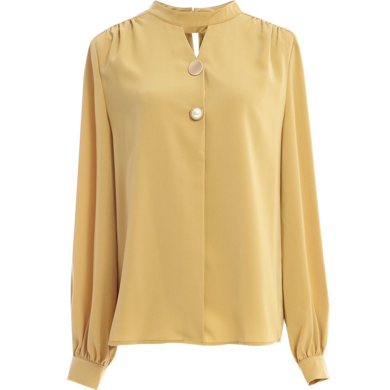 欧昵雪洋气立领镂空显瘦衬衫上衣女设计感小众衬衣