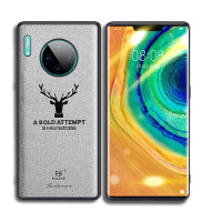 ESCASE 华为mate30pro手机壳 保护套商务男创意全包防摔硅胶软壳贴皮外壳 ES-19麋鹿灰