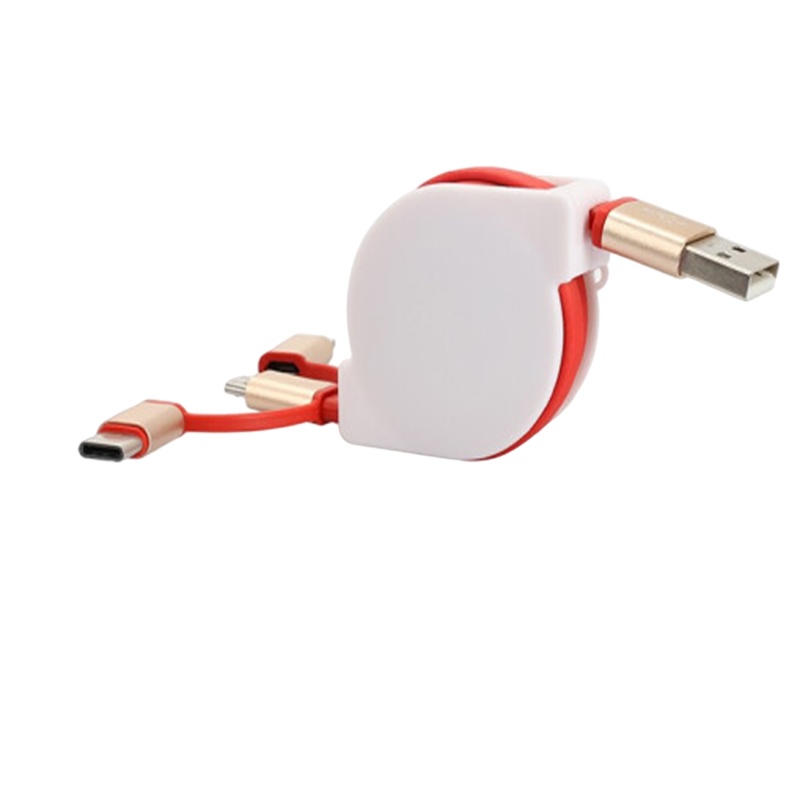 乐默 LCB-117 三合一伸缩数据线适用苹果/安卓/ Type-C接口 红色 （单位：件）