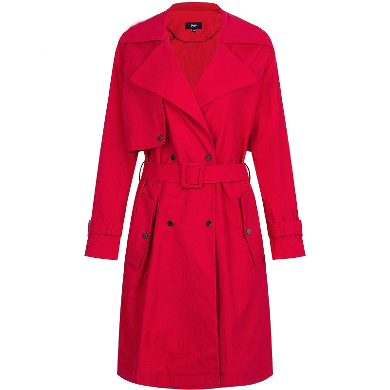 拉夏贝尔Candie’s秋季女装薄百搭风衣外套女中长款bf宽松30071007