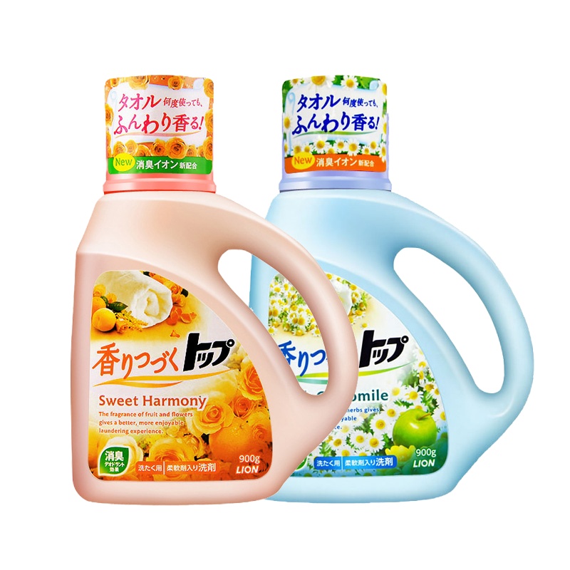 整箱装狮王TOP香氛柔顺洗衣液900g 花果香 8瓶/箱