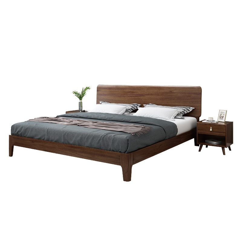 天惠子 床 全实木床 北美进口金丝胡桃木床 北欧实木床木蜡油现代简约1.8米1.5m1.2米单双人主卧小户型