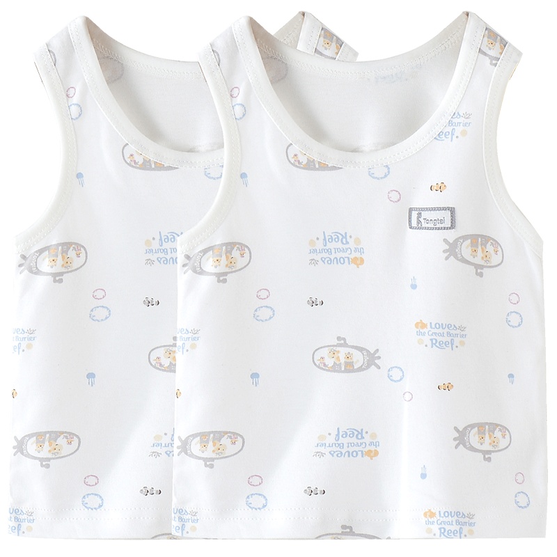 童泰(TONGTAI)夏季款婴儿衣服3-18月男女宝宝背心婴儿纯棉套头背心2件装儿童服装儿童背心小童宝宝童装背心