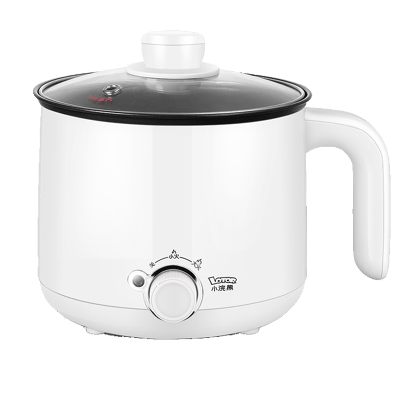 小浣熊电煮锅HM-60C不粘锅内胆宿舍学生小功率煮面寝室神器迷你火锅两档家用多功能小电锅