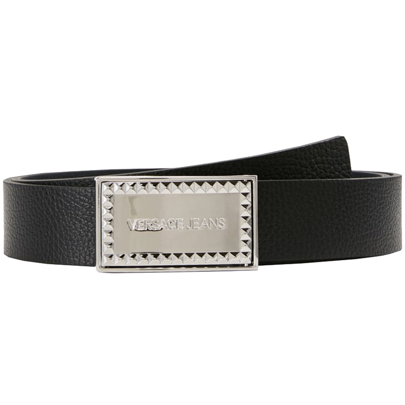 Versace Jeans范思哲VJ男腰带牛皮商务休闲logo皮带【官网可验】