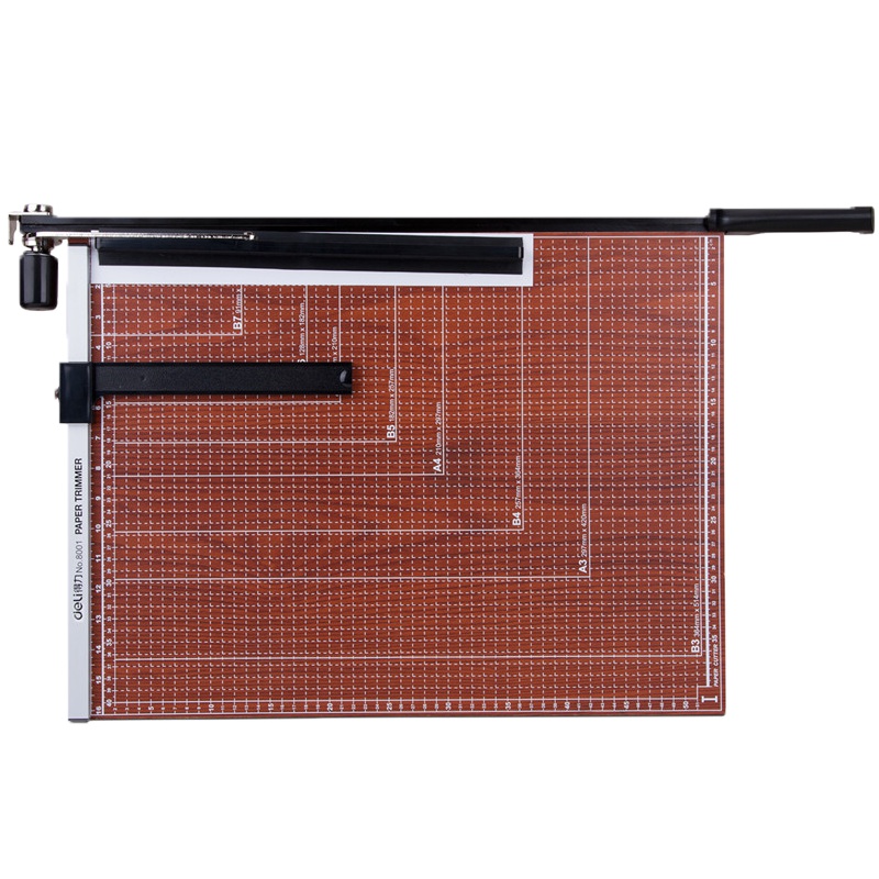 得力8001 B3 切纸刀 木质裁纸刀 切纸机 裁照片刀 裁剪用品 切割机 530x410mm(21x16)