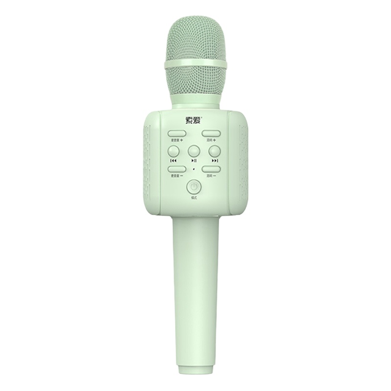 索爱MC6儿童话筒音响一体麦克风卡拉ok唱歌家用无线蓝牙手机全民K歌宝男女小孩宝宝早教主持人练口才适用唱吧 薄荷绿