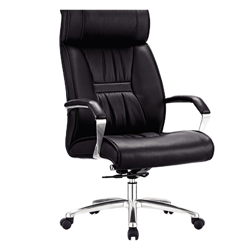 雅樊-YRJY-CH-010A-1 办公椅 电脑椅老板椅大班椅 升降转椅家用靠背椅 黑色西皮 五星脚(2件起售)
