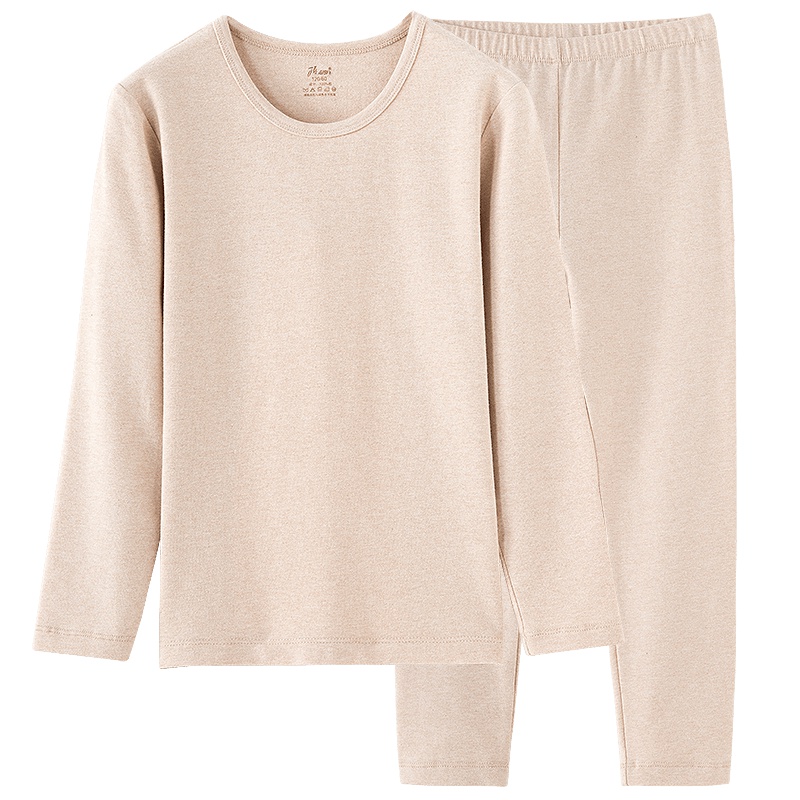 顶瓜瓜女童秋衣秋裤春秋薄款彩棉男童中大童女孩睡衣儿童内衣套装