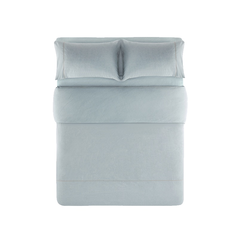 网易严选新疆棉套件干爽慵懒复古丹宁全棉四件套床品床单被罩枕套