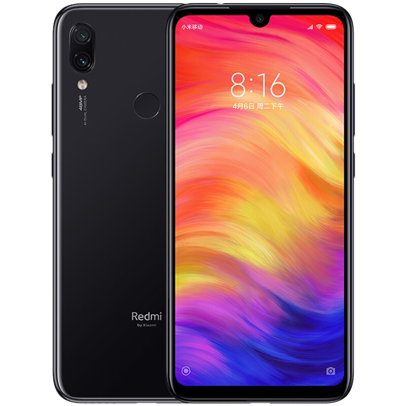 小米 (MI) Redmi Note 7满血骁龙660 4800万拍照千元机  3GB+32GB 亮黑色 水滴全面屏拍照游戏智能双卡双待小米红米移动联通电信全网通4G手机