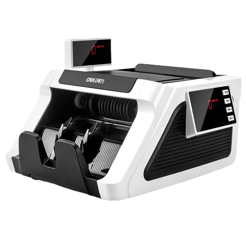 得力 2170 点验钞机 银行专用点钞机/验钞机 大容量锂电池 智能语音报警 黑色