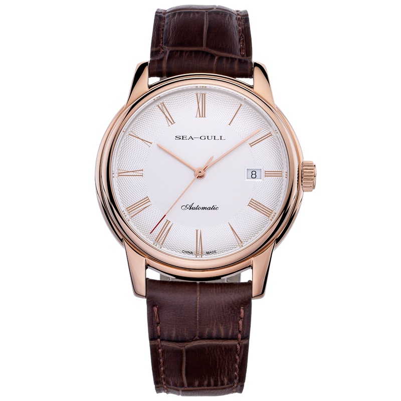海鸥表(SEAGULL)男士 自动机械表 商务情侣皮带自动机械腕表D519.405 机械系列