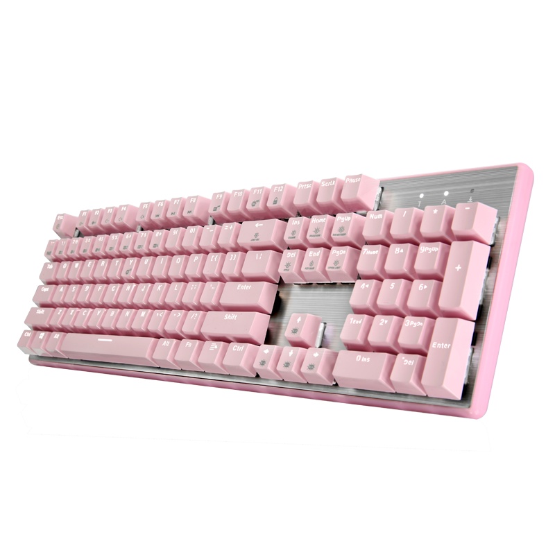 黑峡谷(Hyeku)GK706 104键机械键盘MX轴电竞游戏永劫无间键盘有线吃鸡键盘台式笔记本电脑键盘 粉色茶轴